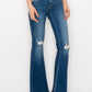 PLUS SIZE - LOW RISE STRETCH VINTAGE FLARE JEANS Flare Leg Jeans   