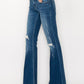 PLUS SIZE - LOW RISE STRETCH VINTAGE FLARE JEANS Flare Leg Jeans   