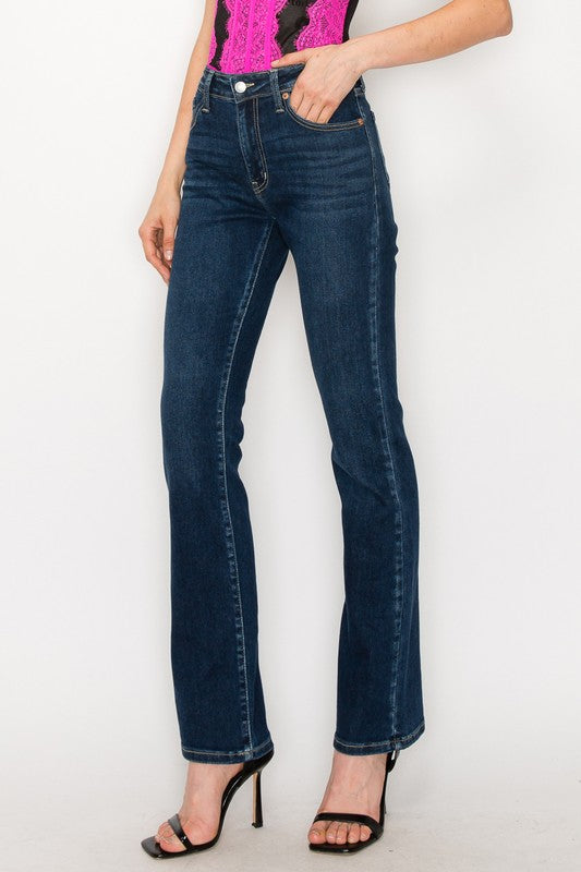 PLUS SIZE - HIGH RISE SKINNY BOOTCUT JEANS Bootcut Jeans   