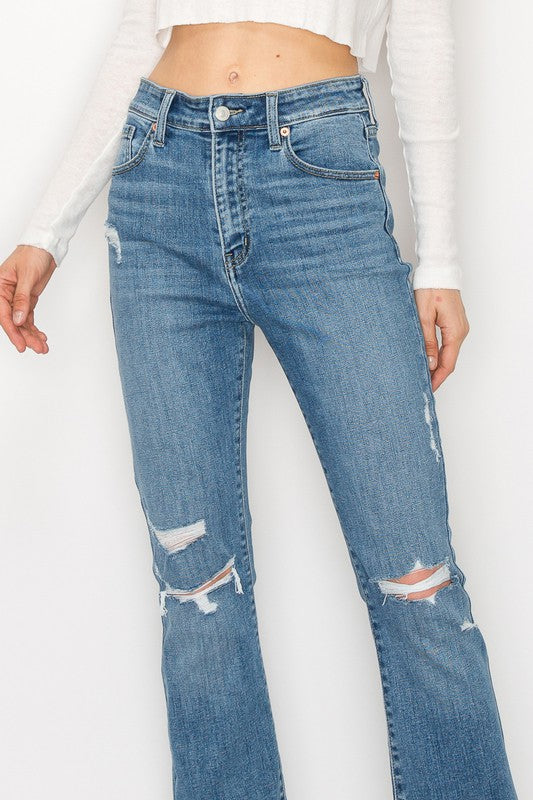 PLUS SIZE - HIGH RISE SKINNY BOOTCUT JEANS Bootcut Jeans   