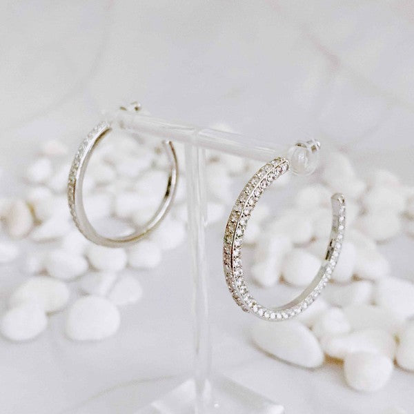 Plain Or Shine Reversible Hoop Earrings Hoop Earrings Silver OS 