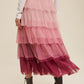 Gradient Style Tiered Mesh Maxi Skirt Maxi Skirt   