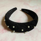 Silky Velvet Pearl Headband Headbands Black OS 