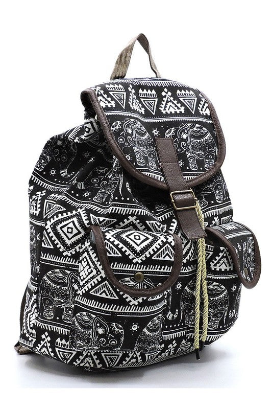 Tribal Printed Canvas Backpack Backpack   