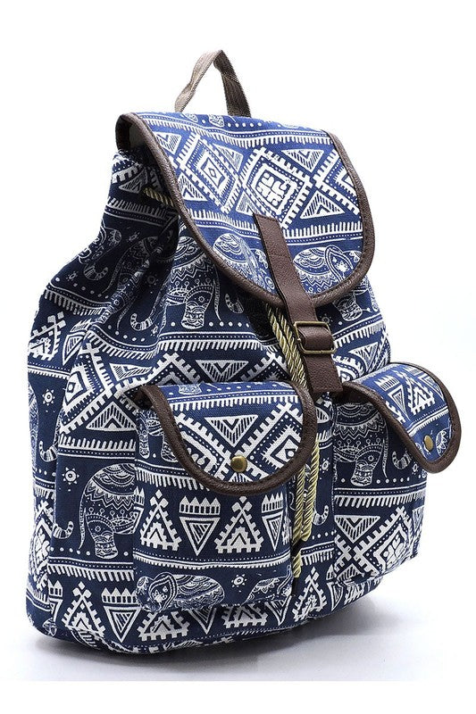 Tribal Printed Canvas Backpack Backpack   