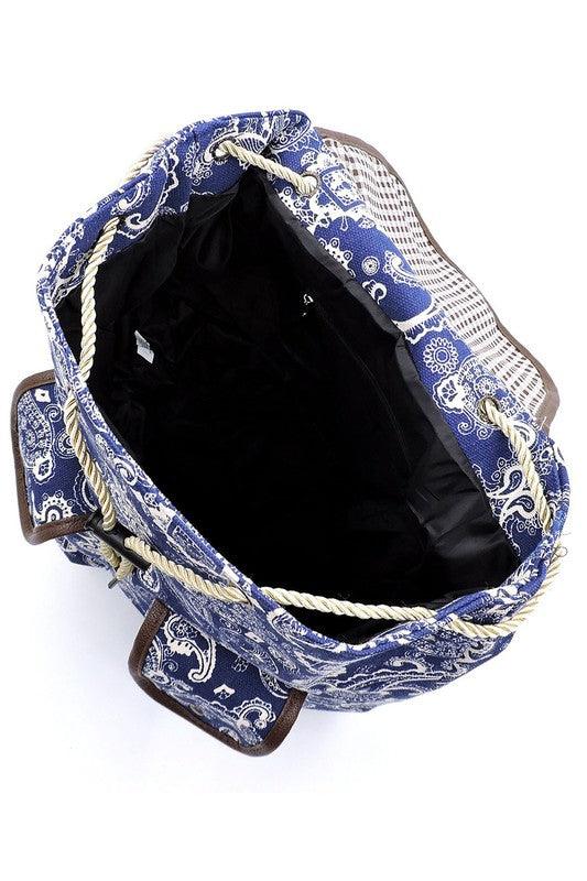 Tribal Printed Canvas Backpack - Three Mad Hatters Mercantile 