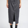 Power Move: Pinstripe Midi Skirt with Slit