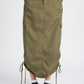 RUCHED MIDI CARGO SKIRT Maxi Skirt OLIVE S 