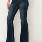 MID RISE FLARE STAR RHINESTONE ON POCKETS JEANS Flare Leg Jeans   