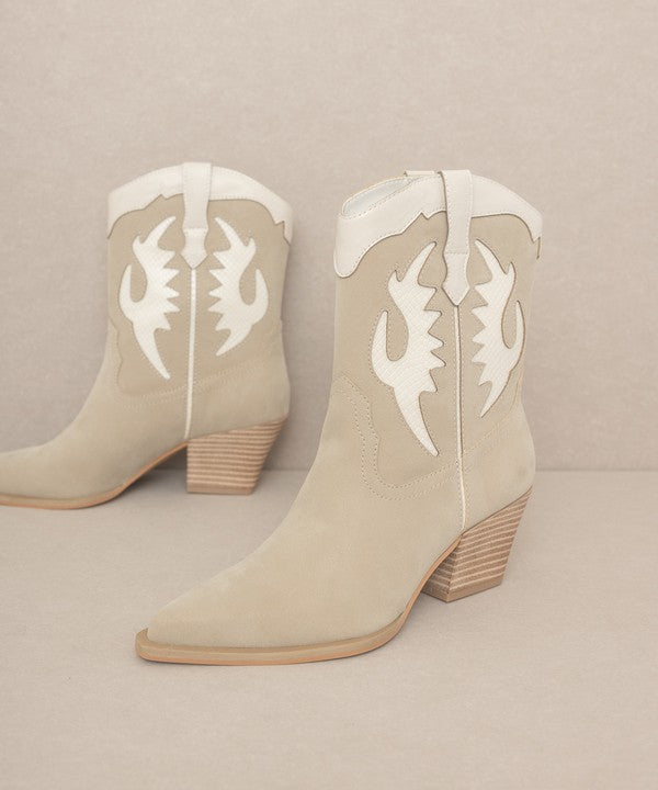 OASIS SOCIETY Houston - Layered Panel Cowboy Boots Bootie   