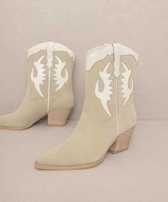 OASIS SOCIETY Houston - Layered Panel Cowboy Boots Bootie   