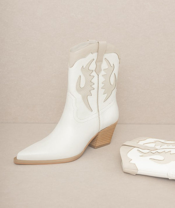 OASIS SOCIETY Houston - Layered Panel Cowboy Boots Bootie   