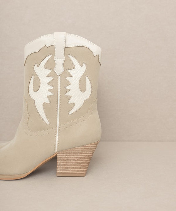 OASIS SOCIETY Houston - Layered Panel Cowboy Boots Bootie   