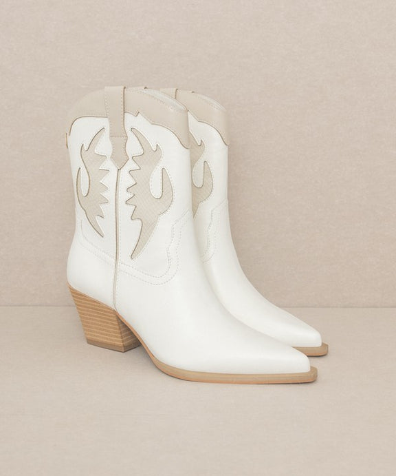 OASIS SOCIETY Houston - Layered Panel Cowboy Boots Bootie   