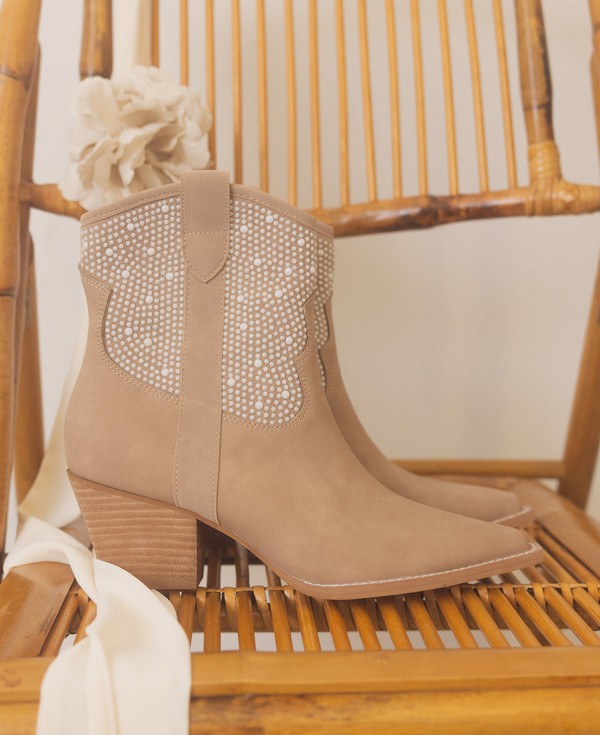 OASIS SOCIETY Cannes - Pearl Studded Western Boots boots   