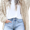 Crochet Dolman Knit Sleeve Cardigan