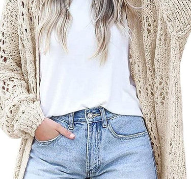 Crochet Dolman Knit Sleeve Cardigan
