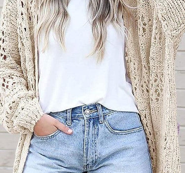 Crochet Dolman Knit Sleeve Cardigan
