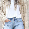 Crochet Dolman Knit Sleeve Cardigan