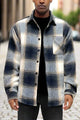 Checkered Plaid Flannel Shirt Jacket Mens Long Sleeve Shirt BLACK 2XL 