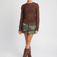 CAMO MINI SKIRT WITH FRONT ZIPPER Mini Skirt   