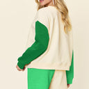 Double Take Contrast Drop Shoulder Top and Shorts Set