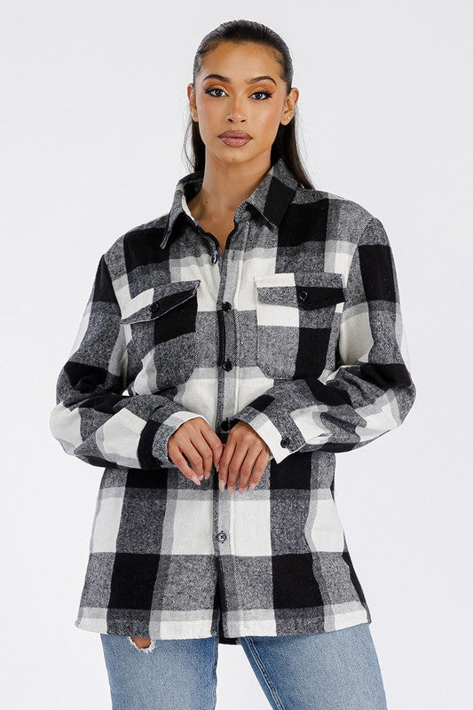 Boyfriend Oversized Soft Flannel Shacket Shacket   