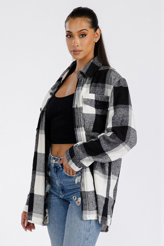 Boyfriend Oversized Soft Flannel Shacket Shacket   