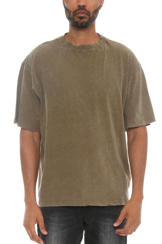 River Garment Wash Drop Shoulder Tee Mens T-shirt OLIVE 2XL 