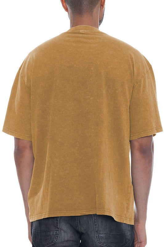 River Garment Wash Drop Shoulder Tee Mens T-shirt   