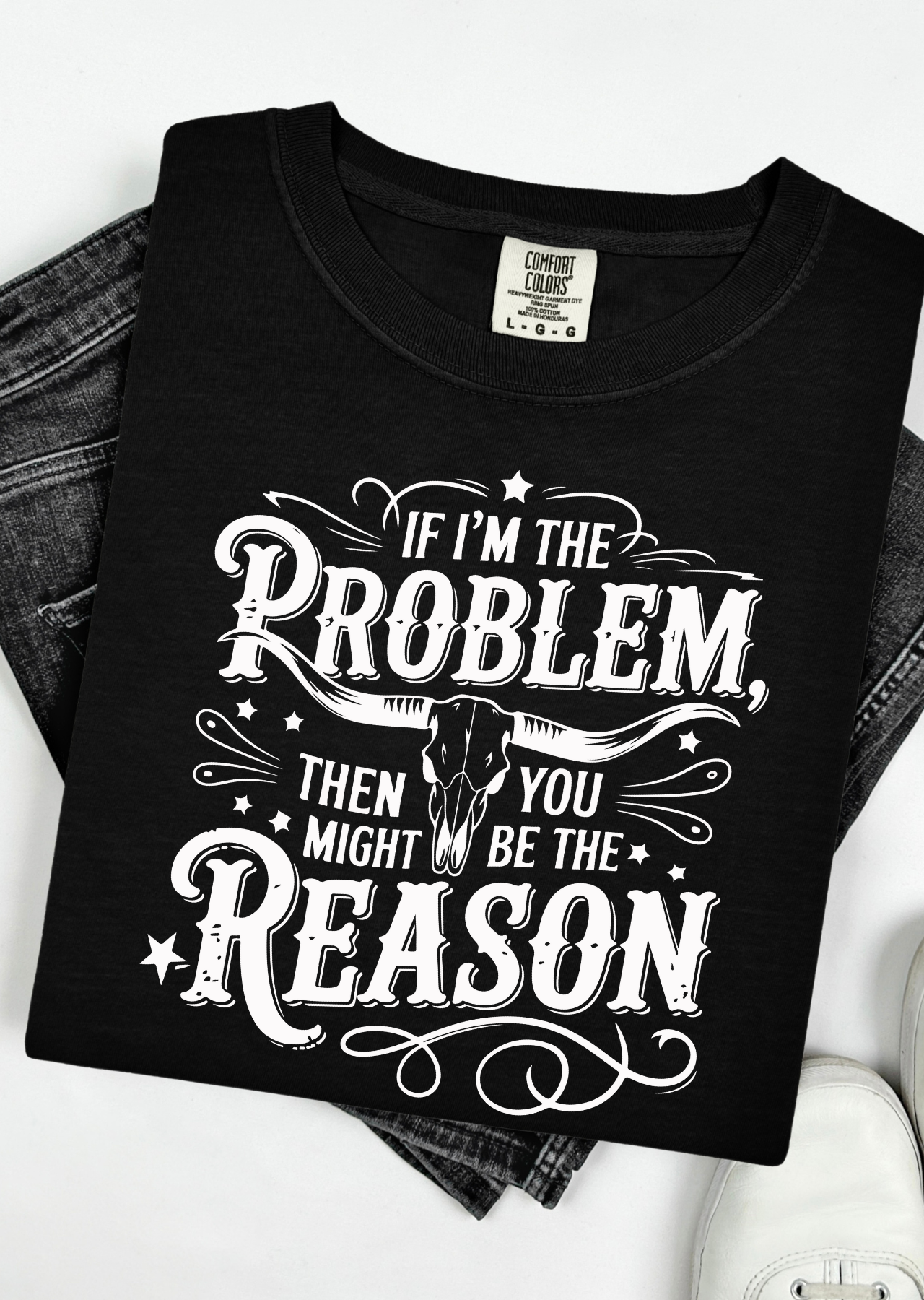 The Problem and the Reason Graphic Tee graphic tee Shirt Small Black