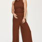 Basic Bae Full Size Ribbed Tank and Wide Leg Pants Set Womens Pant Set Burnt  Umber S 