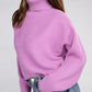 Viscose Dolman Sleeve Turtleneck Sweater Long Sleeve Blouse MAUVE L 