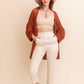 Knit Netted Cardigan Womens Cardigan Rust Default 