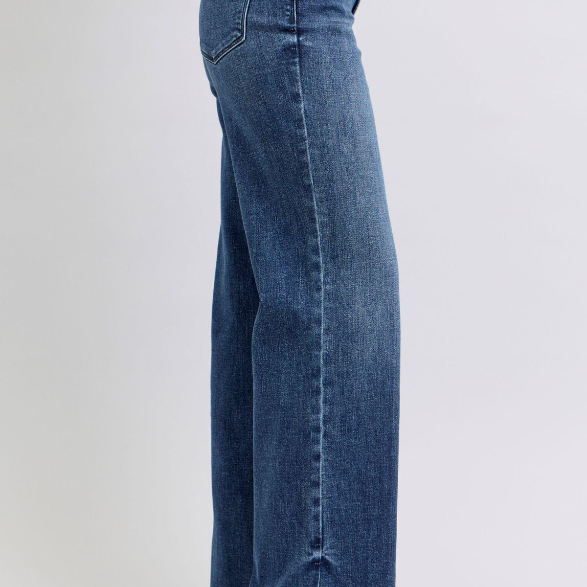 Judy Blue Raw Hem Mid Rise Jeans - Three Mad Hatters Mercantile 