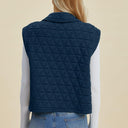 Double Take Pocketed Texture Snap Down Vest