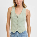 RISEN V Neck Button Down Vest