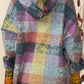 Plus Red Green Mustard Plaid Inside-out Hood Tunic Hoodie   