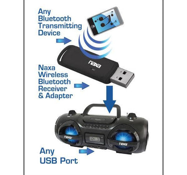 Naxa Wireless Audio Adapter w BT for USB Connector