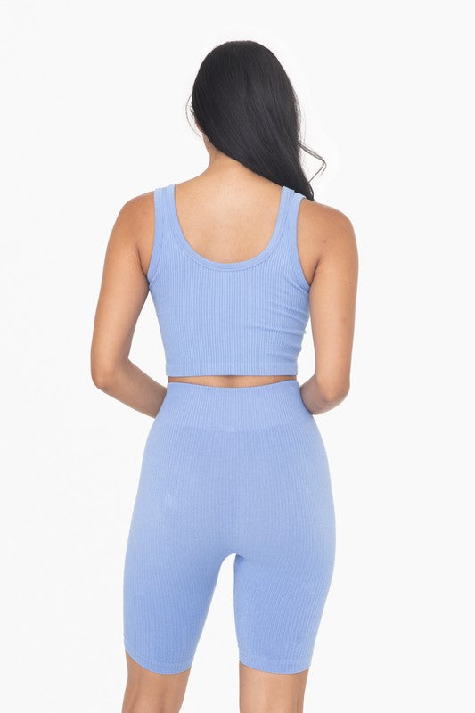 Ribbed Seamless Cropped Tank Top    