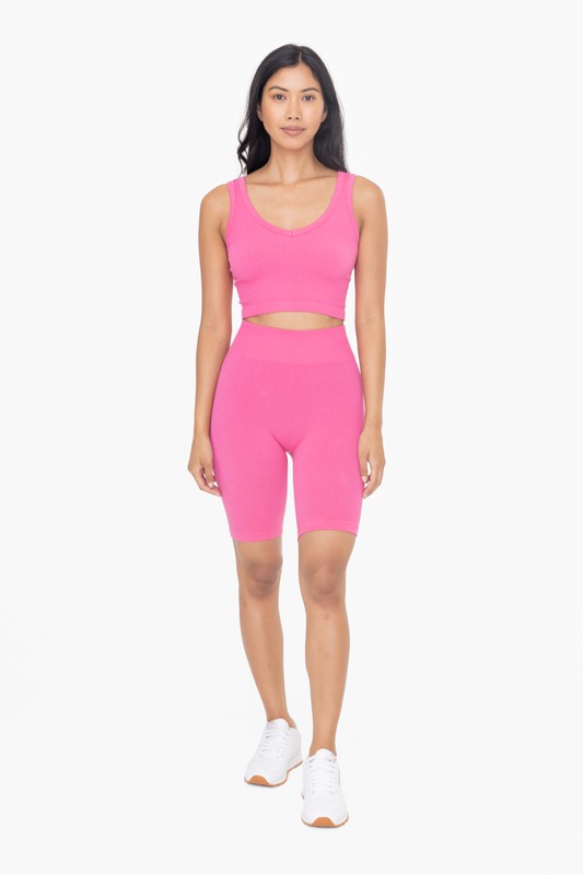 Ribbed Seamless Cropped Tank Top    