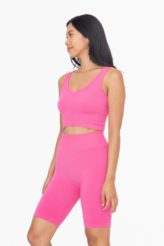 Ribbed Seamless Cropped Tank Top    