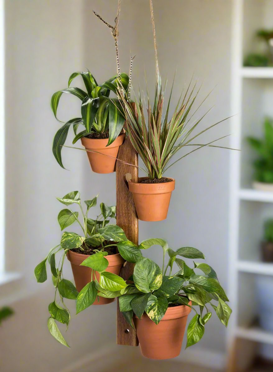 6 Pot Hanging Plant Holder - 3 Piece Set