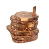 Olive Wood Coaster Set with Holder -7 Pcs