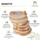 Olive Wood Coaster Set with Holder -7 Pcs