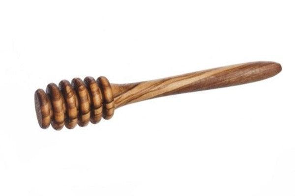 Olive Wood Honey Pot w/Honey Dipper - Three Mad Hatters Mercantile 