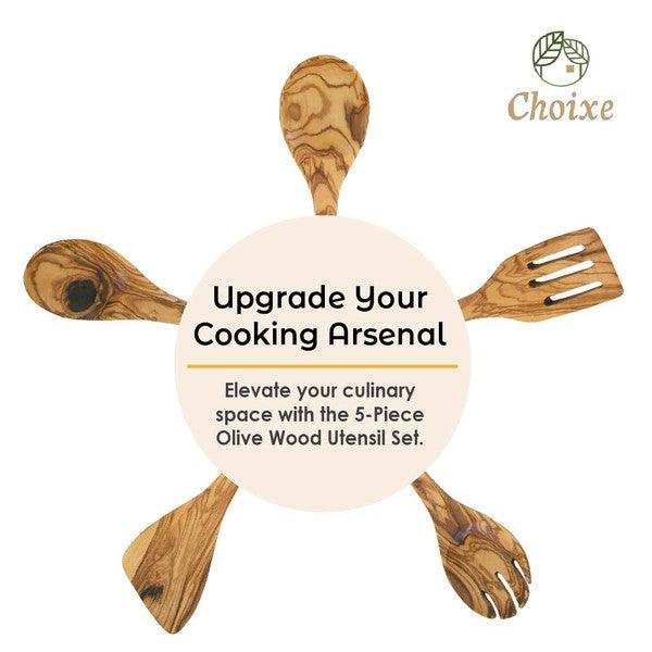 Mediterranean Olive Wood Kitchen Servers Set - Three Mad Hatters Mercantile 
