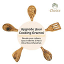 Mediterranean Olive Wood Kitchen Servers Set