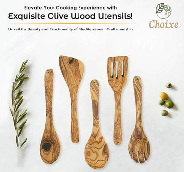 Mediterranean Olive Wood Kitchen Servers Set