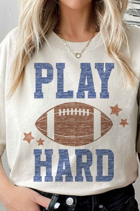 PLAY HARD FOOTBALL GRAPHIC TEE Graffic Tee SAND SMALL 